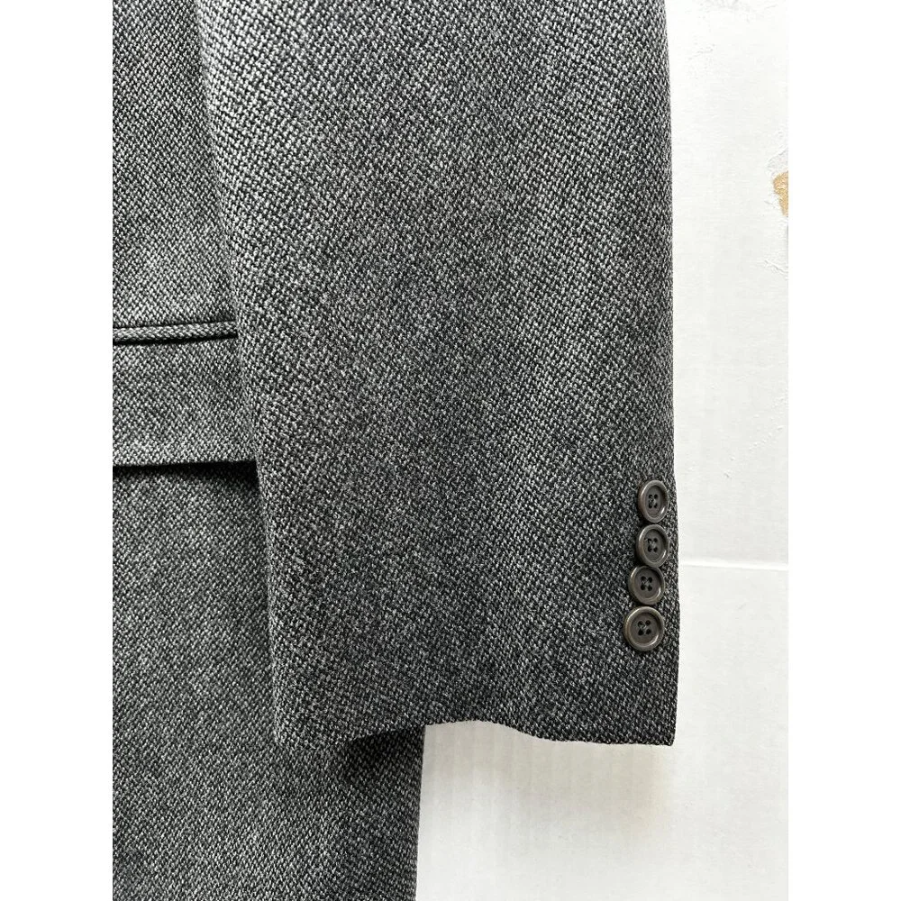 Brooks‎ Brothers Blazer Mens 42R Gray Wool Herringbone Made in Italy Fall/Winter